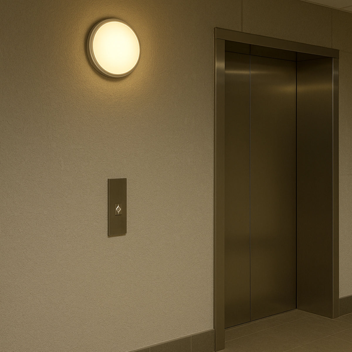 CGC JOY Grey Round Large Bulkhead Wall Ceiling Light