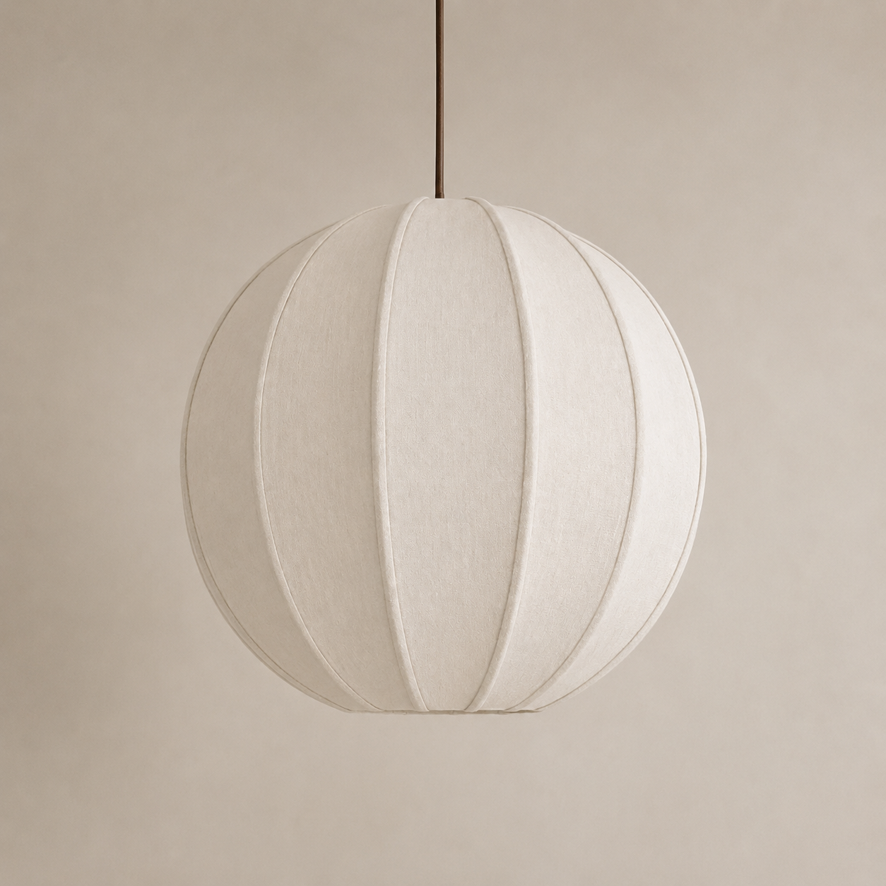 CGC Anica Round Globe Stretched Oatmeal Linen Lampshade