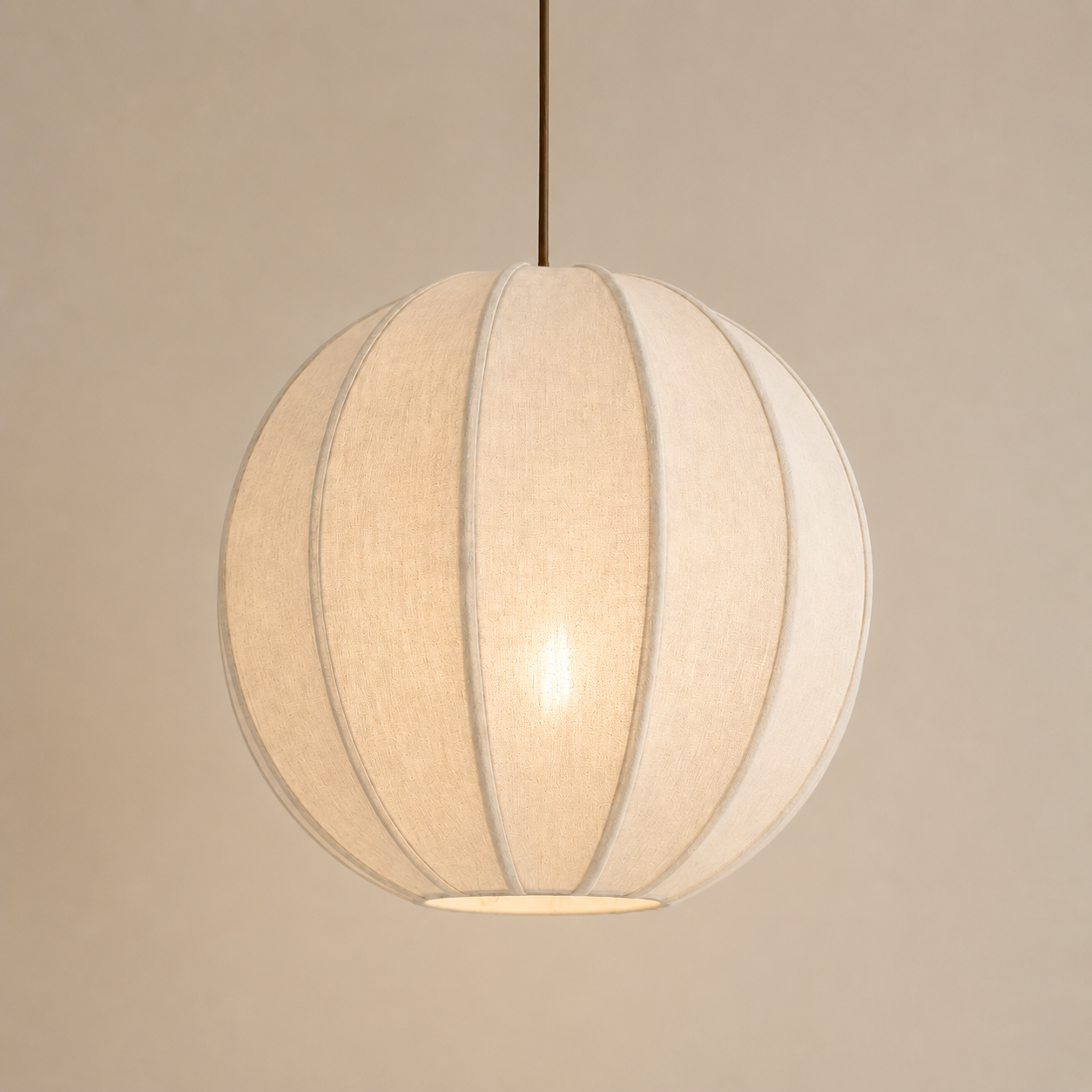 CGC Anica Round Globe Stretched Oatmeal Linen Lampshade