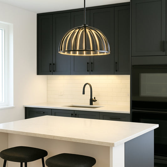 CGC PARAPLU 2 Black 60cm Hemisphere LED Ceiling Pendant