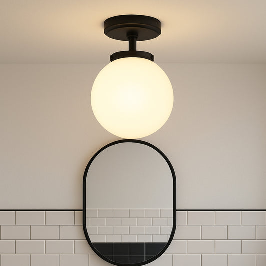 CGC MARLEY Matt Black Large Globe Ceiling Light