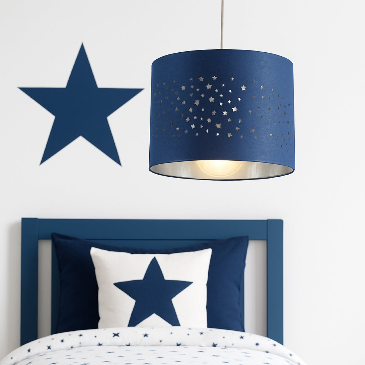 CGC STARDUST Navy Blue Star Easy Fit Lamp Shade – CGC Interiors