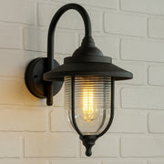 CGC JEMIMA Black Fisherman Hooked Outdoor Wall Lantern Light