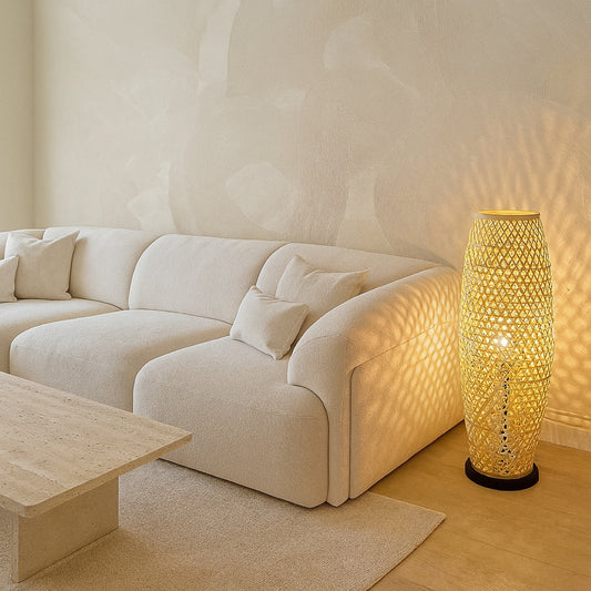 CGC Large 83cm Natural Bamboo Floor Lamp