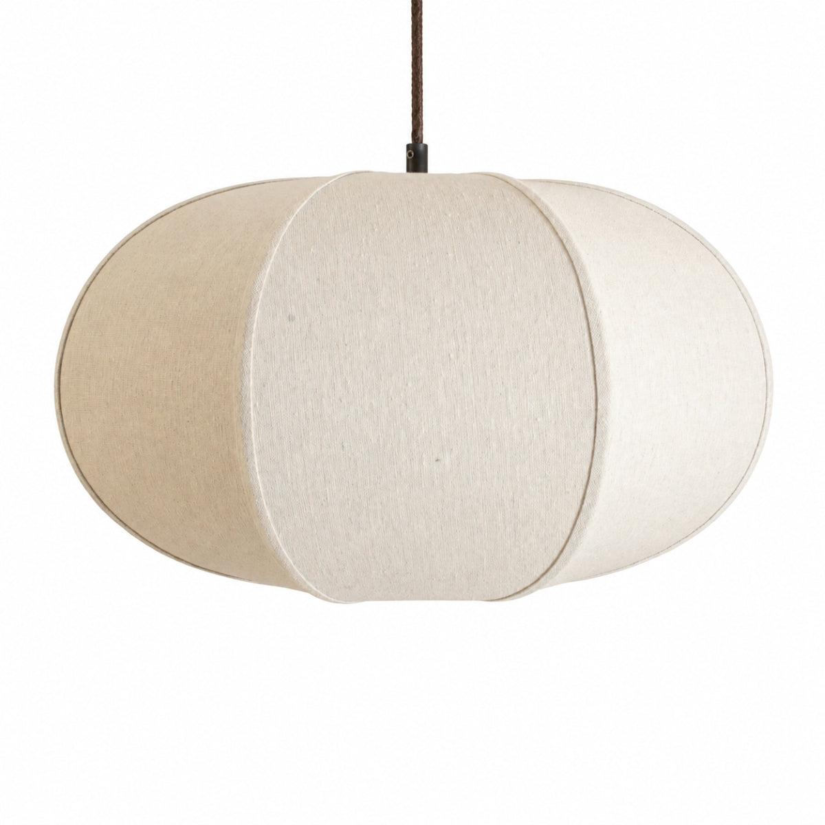 CGC LIBBY Large Oatmeal Rounded Stretch Linen Fabric Lampshade