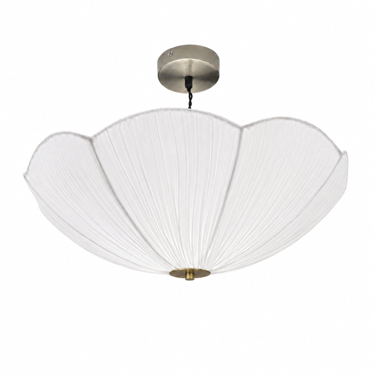 CGC Raya White 51cm Large Ruffled Silk Petal Scallop Fabric Lampshade