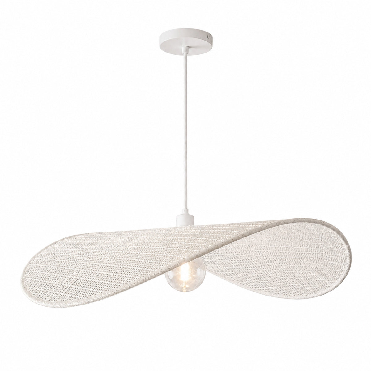 CGC Lyra 50cm White Knitted Fabric Curved Wave Easy Fit Lampshade