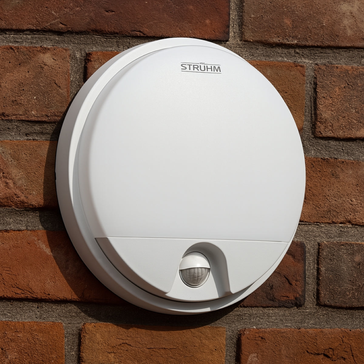 CGC LEAH White Opal Round Outdoor Bulkhead Wall Light 15W PIR Motion Sensor