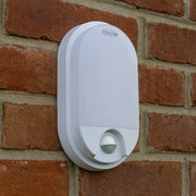 CGC LEAH White Opal Oval Outdoor Wall Light With PIR Motion Sensor