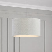 CGC Messina White Luxury Detailed Cotton 30cm Drum Lampshade
