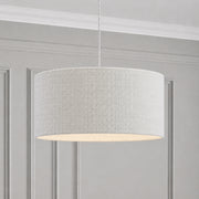 CGC Messina White Luxury Detailed Cotton 45cm Large Drum Lampshade