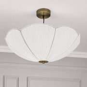 CGC Raya White 51cm Large Ruffled Silk Petal Scallop Fabric Lampshade