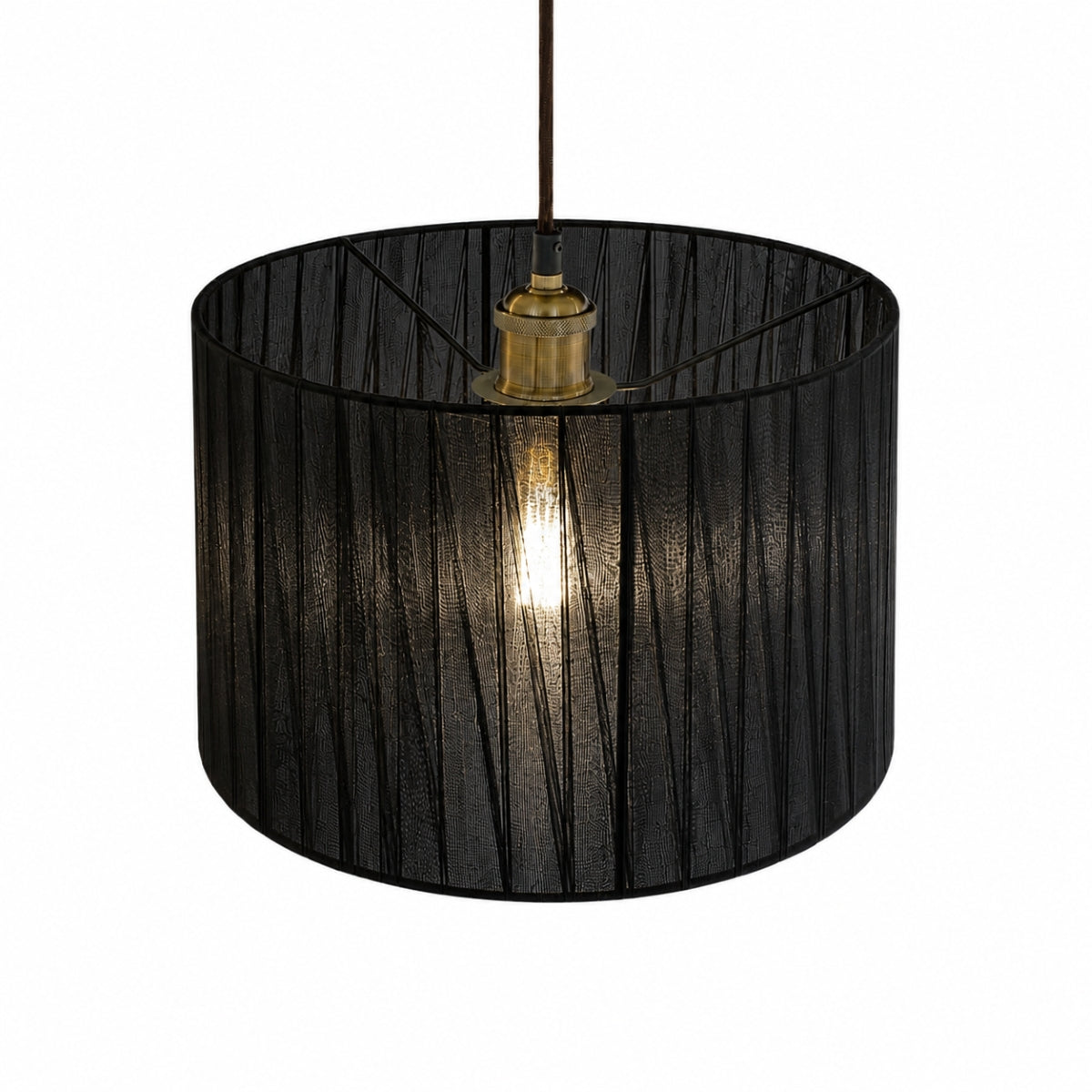 CGC Sylvie Silk Pleated Black Round Drum Lamp Shade