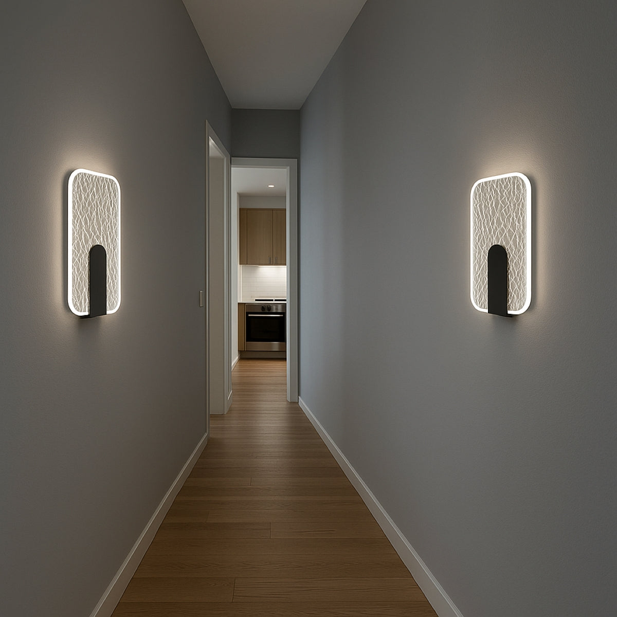 CGC CRACKLE Indoor LED Wall Light Black Gold and Crackle Glass Effect 6W 4200k Natural White 730lm
