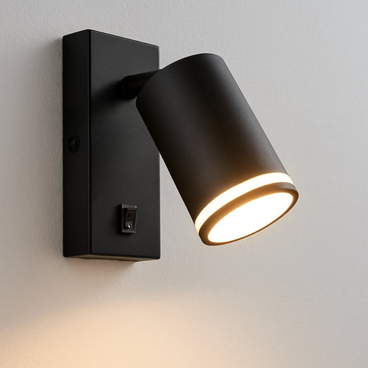 CGC BELLA Black GU10 Wall Light Halo Reflector With On/Off Switch