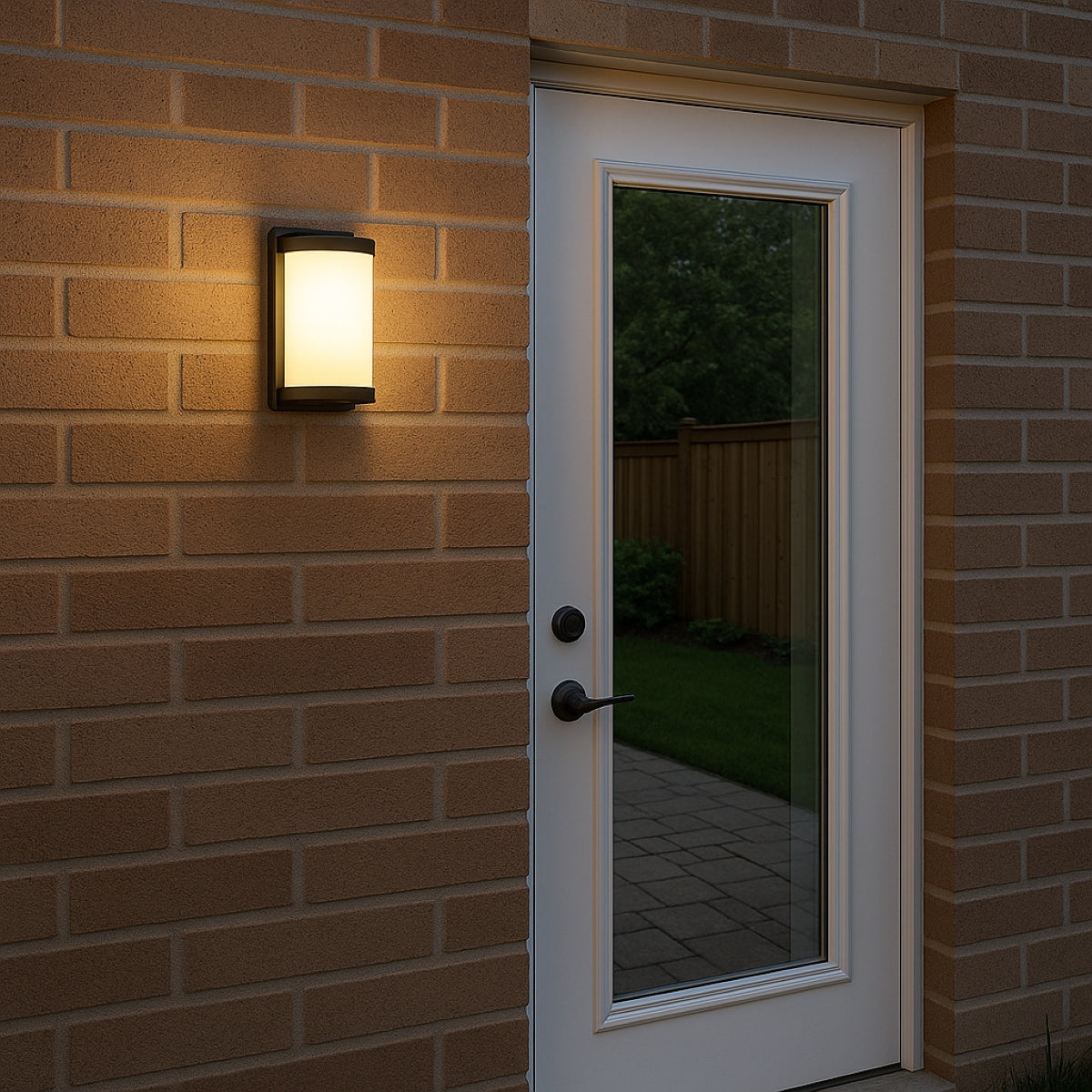 CGC ROX Black Outdoor LED Wall Light with Opal Diffuser IP65 10W