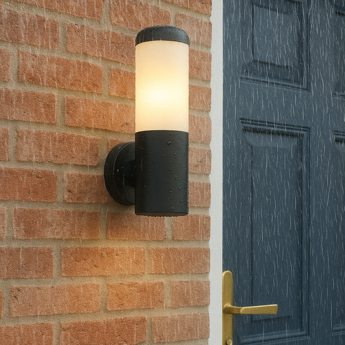CGC HUMERA Round Cylinder Black Outdoor Wall Light