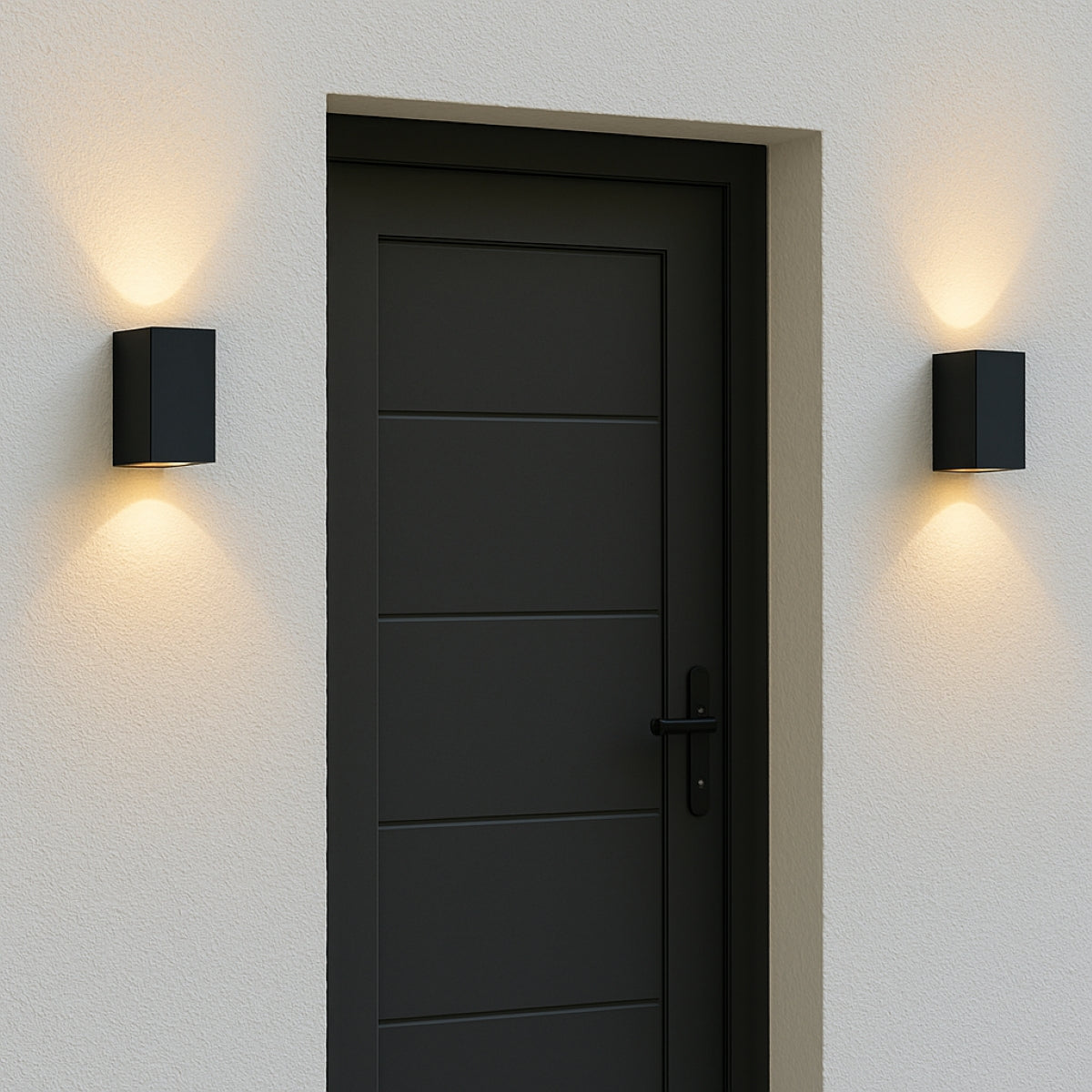CGC EILEEN Black Up and Down Outdoor Rectangle Double Spotlight