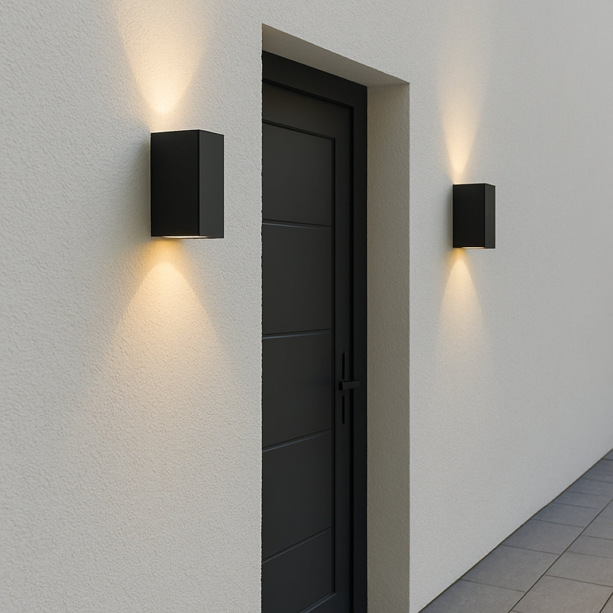 CGC EILEEN Black Up and Down Outdoor Rectangle Double Spotlight