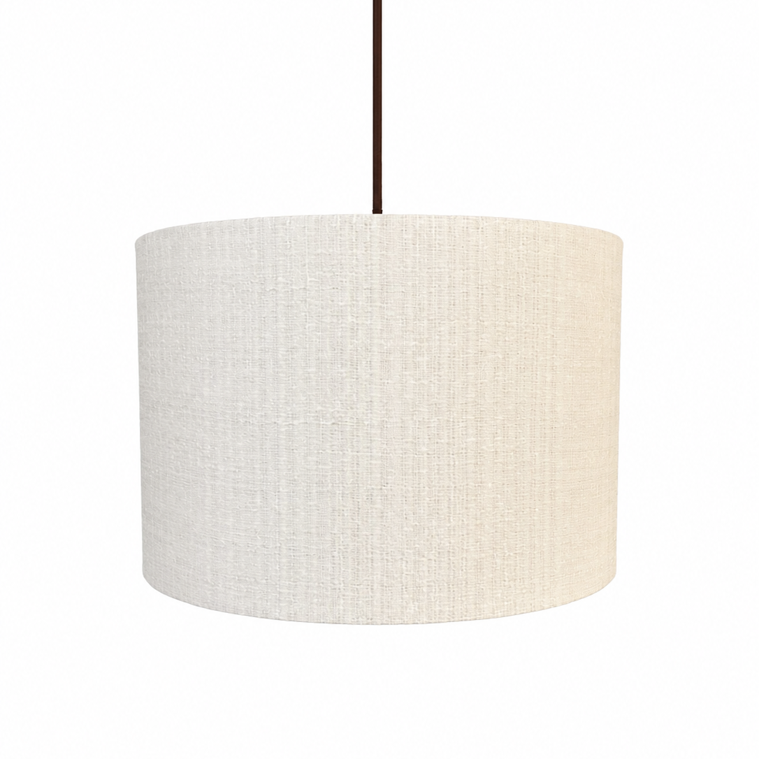 CGC Messina White Luxury Detailed Cotton 30cm Drum Lampshade