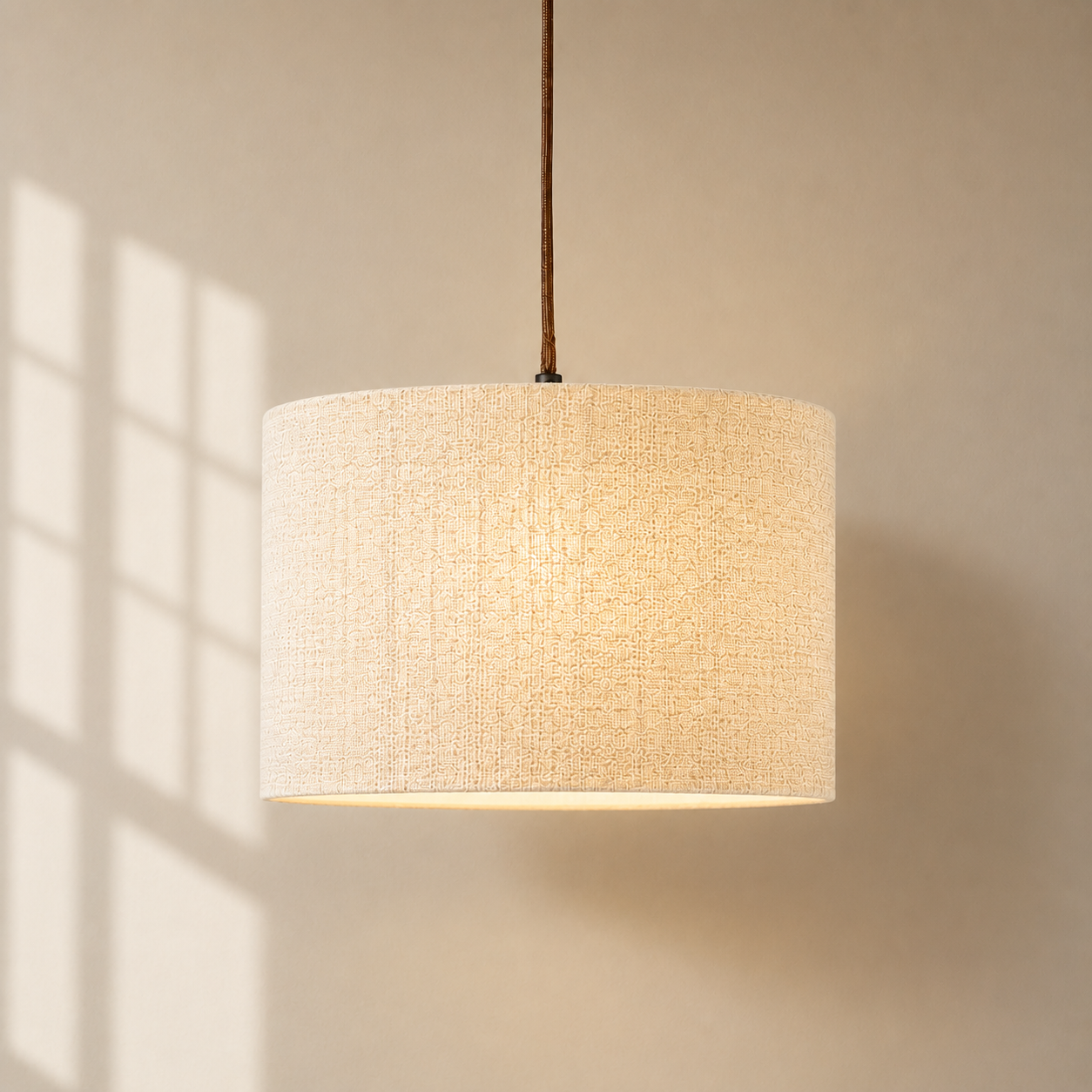 CGC Messina White Luxury Detailed Cotton 30cm Drum Lampshade