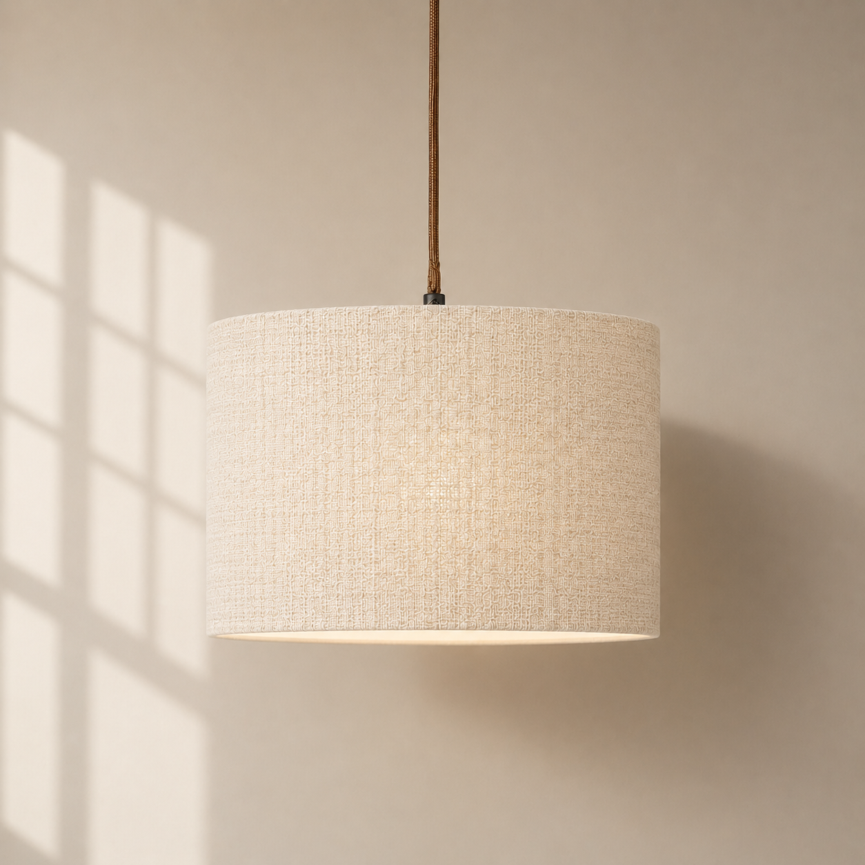 CGC Messina White Luxury Detailed Cotton 30cm Drum Lampshade