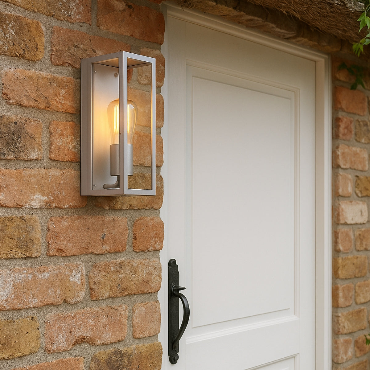 CGC IRENE Silver/Grey Industrial Box Outdoor Wall Light