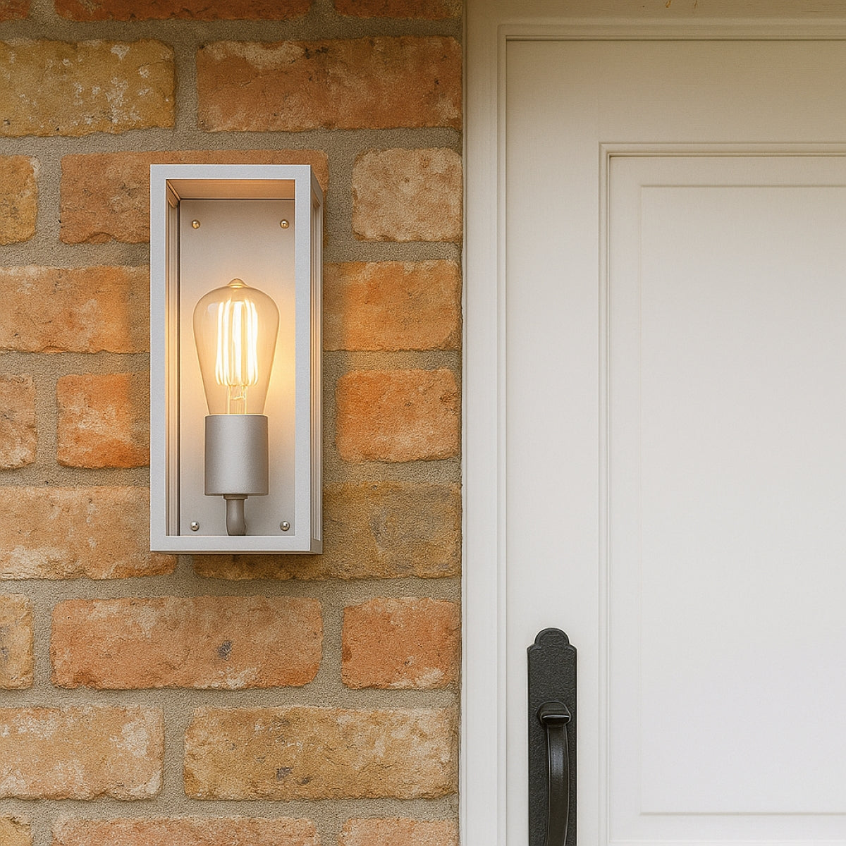 CGC IRENE Silver/Grey Industrial Box Outdoor Wall Light