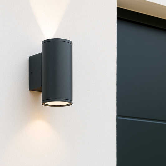 CGC SHERRI Dark Grey Cylinder Up and Down Outdoor Wall Light