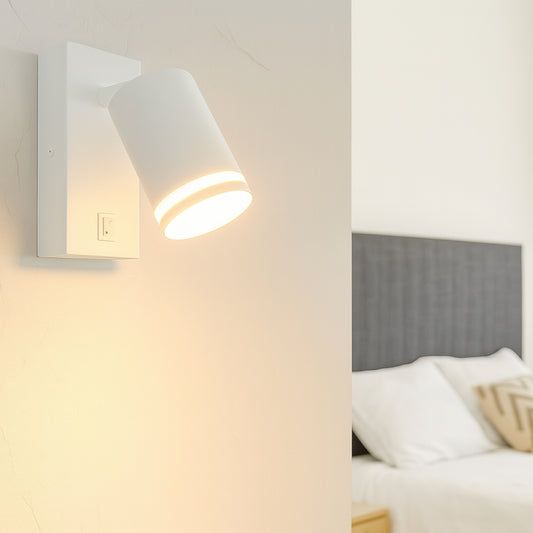 CGC BELLA White GU10 Wall Light Halo Reflector With On/Off Switch