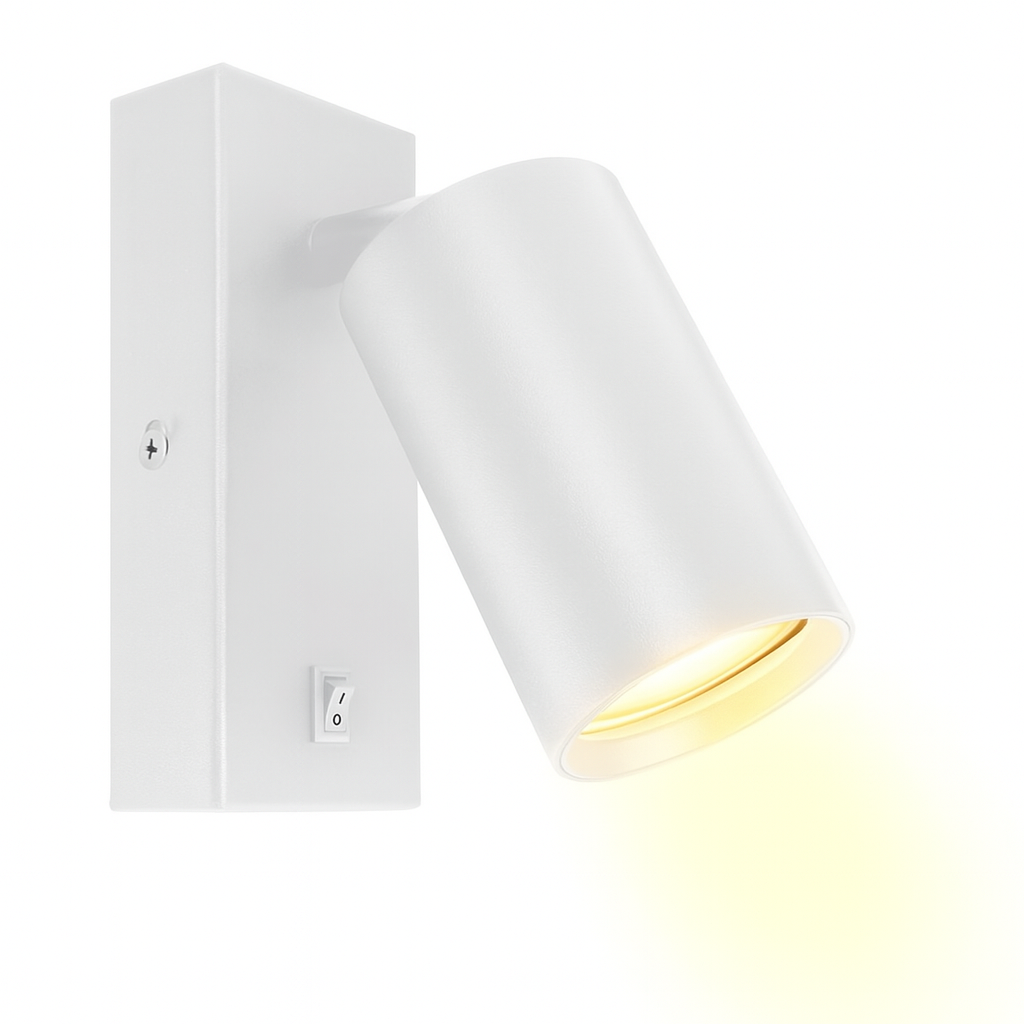 CGC BELLA White GU10 Wall Light With On/Off Switch and Adjustable Head