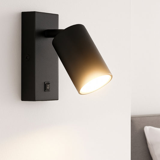 CGC BELLA Black GU10 Wall Light With On/Off Switch and Adjustable Head