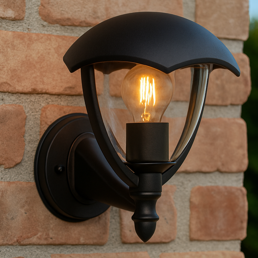 CGC POPPY Black Curved Coach Lantern Up Light