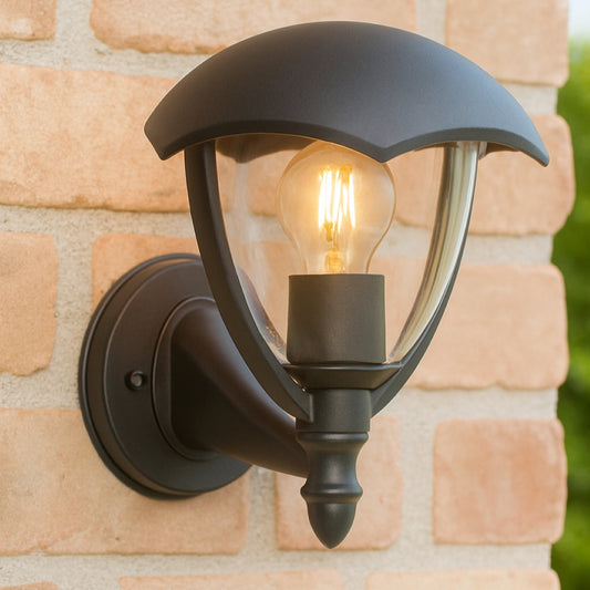 CGC POPPY Black Curved Coach Lantern Up Light