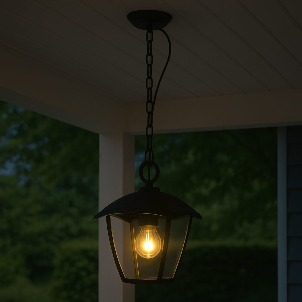 CGC VIOLET Black Outdoor Chain Hanging Lantern Light