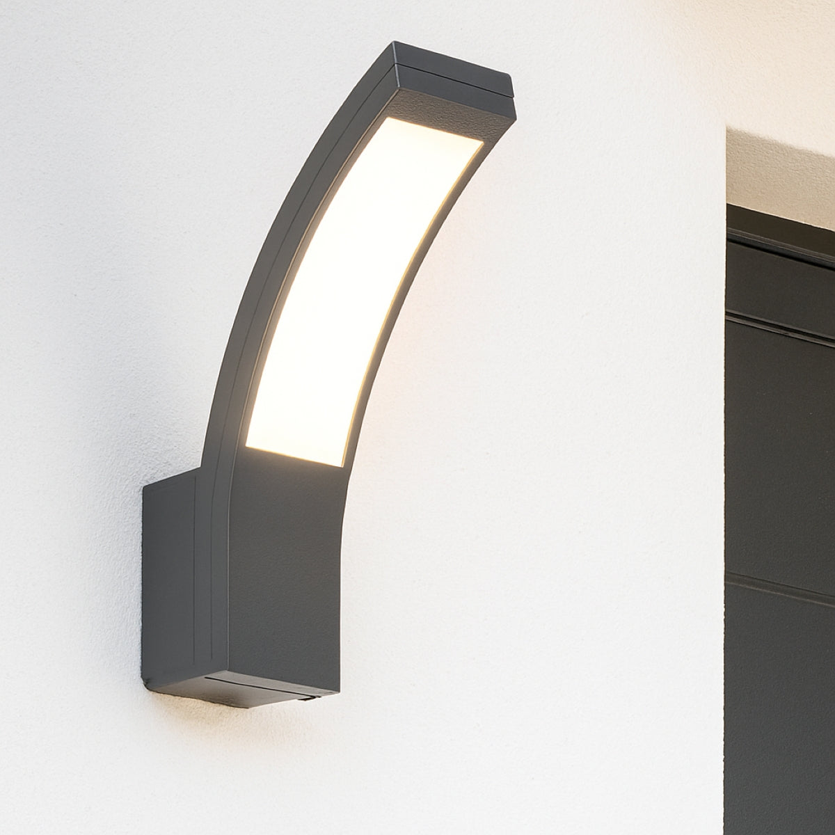 CGC PARIS Grey LED Curved Outdoor Wall Light