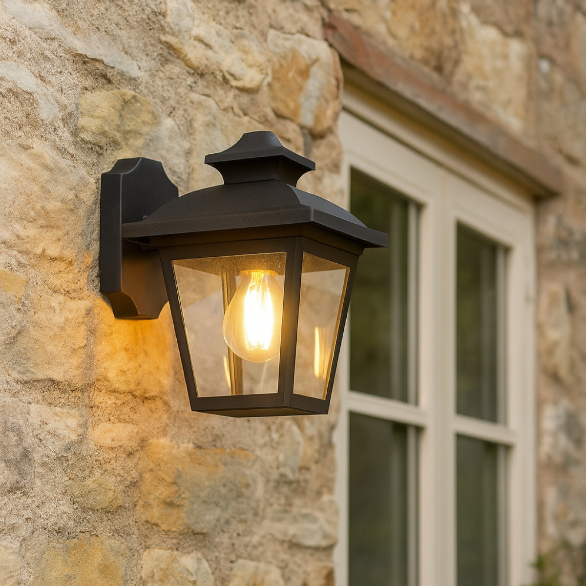 CGC HOPE Black Outdoor Wall Lantern Light