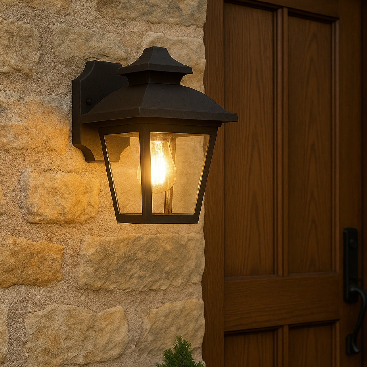 CGC HOPE Black Outdoor Wall Lantern Light