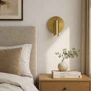 CGC SCARLET Satin Gold Adjustable Head LED Rechargeable Magnetic USB Reading Bedside Wall Light