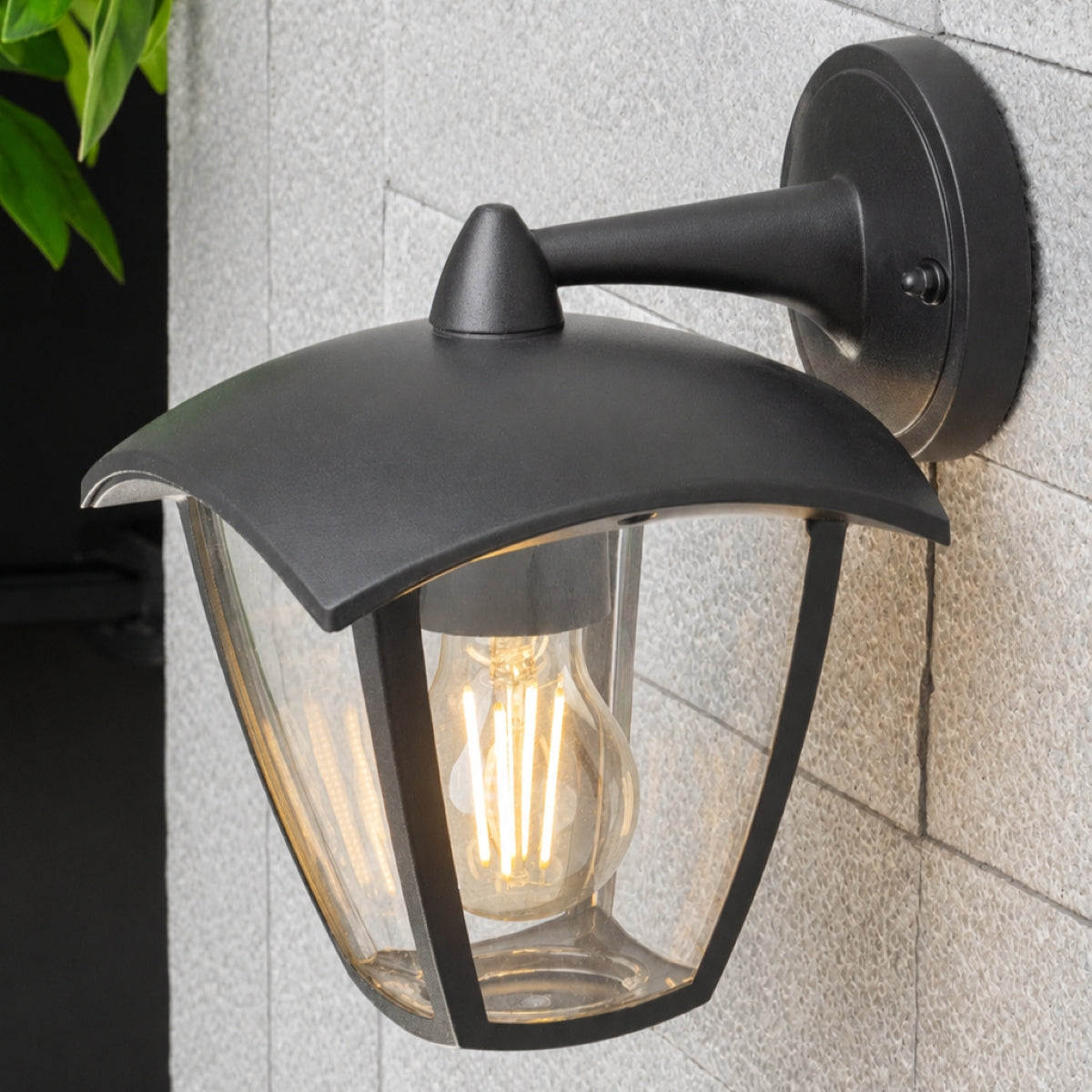 CGC VIOLET Down Black Outdoor Wall Lantern Light