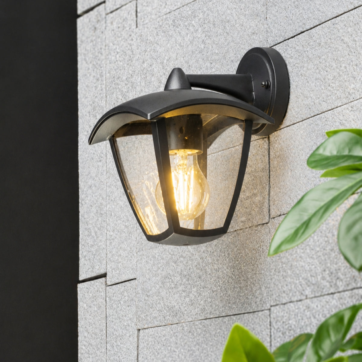 CGC VIOLET Down Black Outdoor Wall Lantern Light