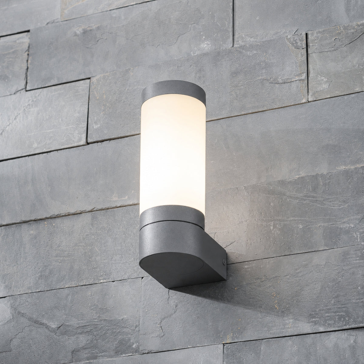CGC ROME Anthracite Dark Grey E27 Outdoor Wall Light Opal Diffuser IP44
