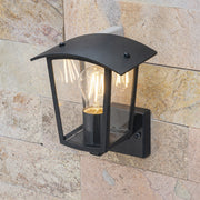 CGC ALLY Black E27 Outdoor Wall Light Lantern Clear Diffuser IP44 Up