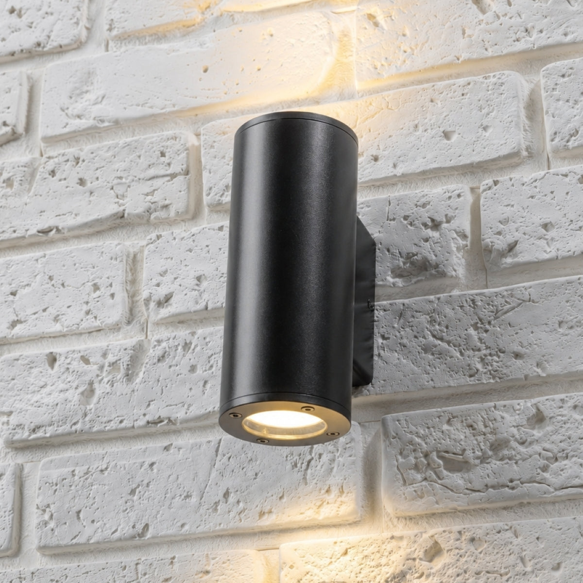 CGC SHERRI Black Cylinder Outdoor Up and Down Wall Light