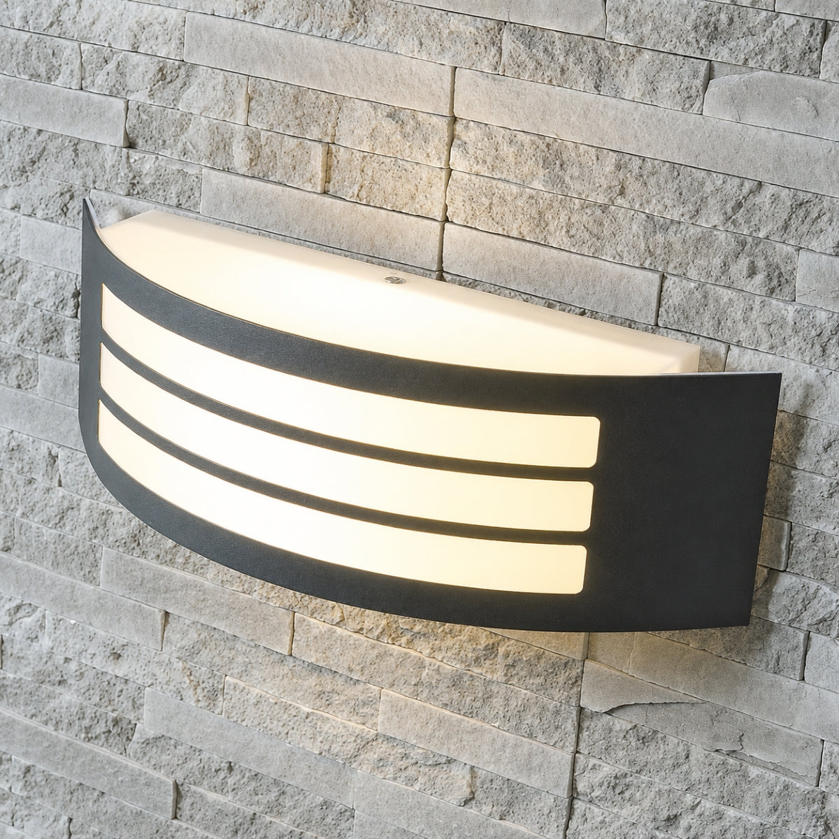 CGC STRIKER Black Curved Arc Outdoor Wall Light