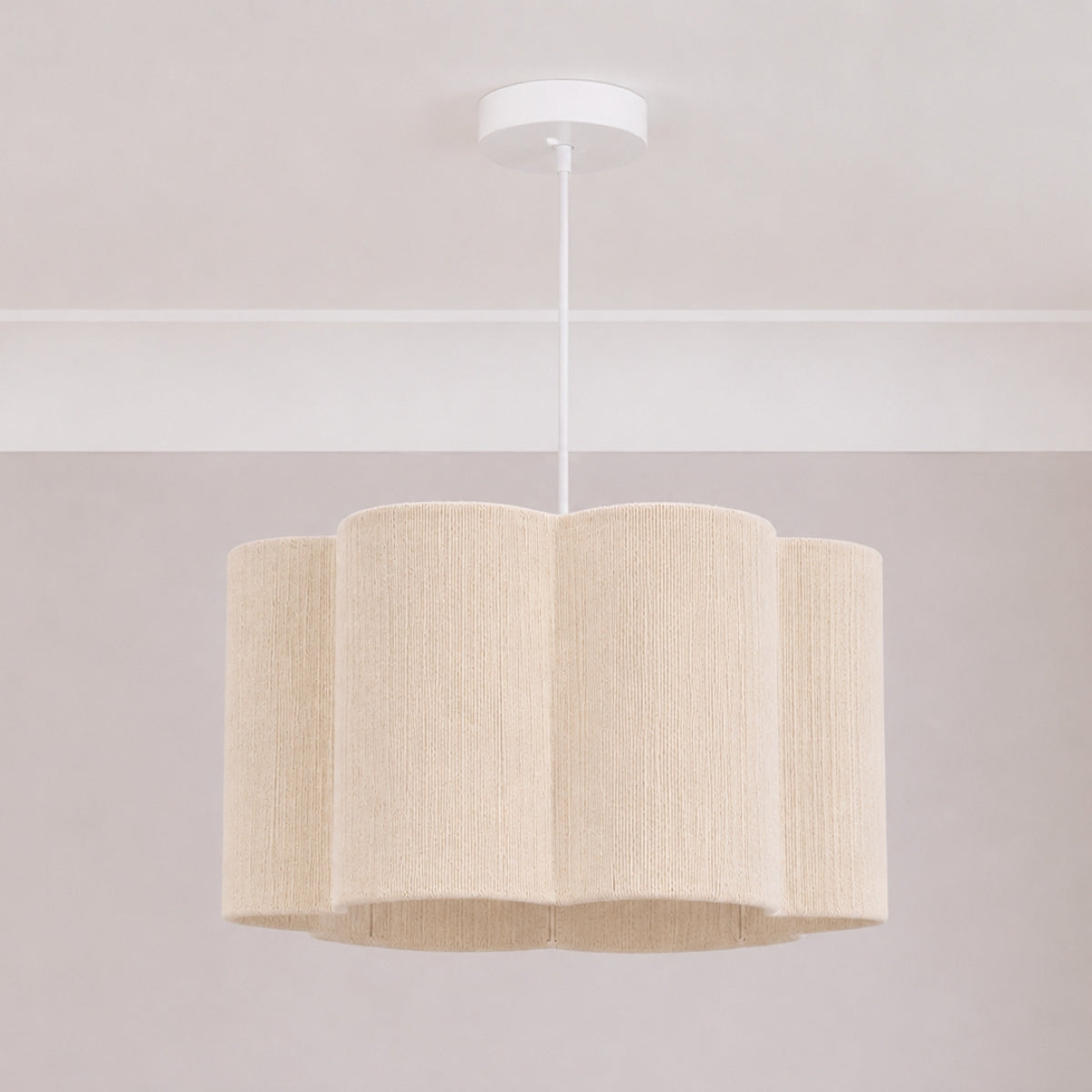 CGC Caterina Scalloped Cream Fine String Drum Lampshade Large 40cm