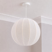 CGC Anica White Round Globe Stretched Fine Cotton Fabric Lampshade