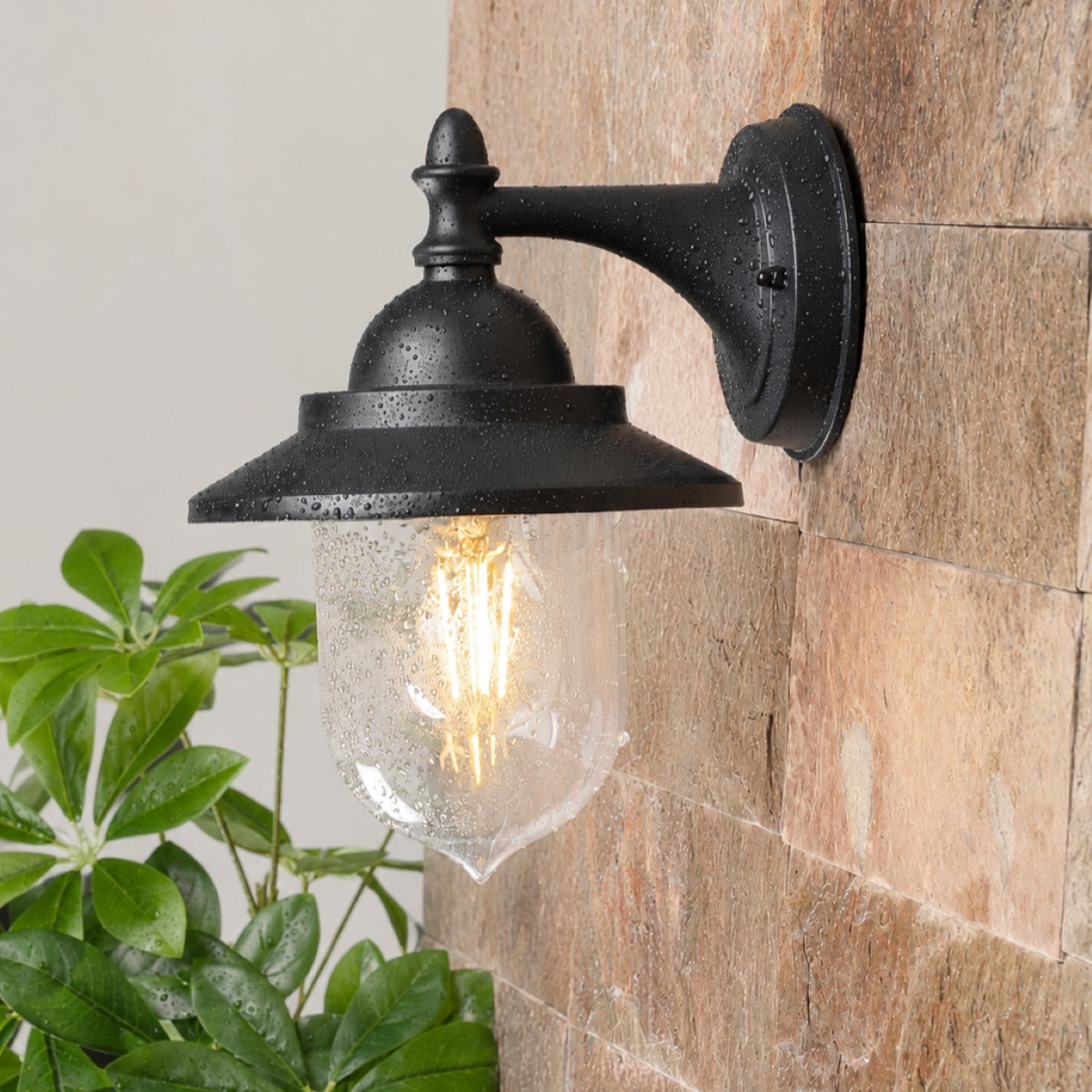 CGC RYDER Matt Black Fisherman Lantern Wall Light