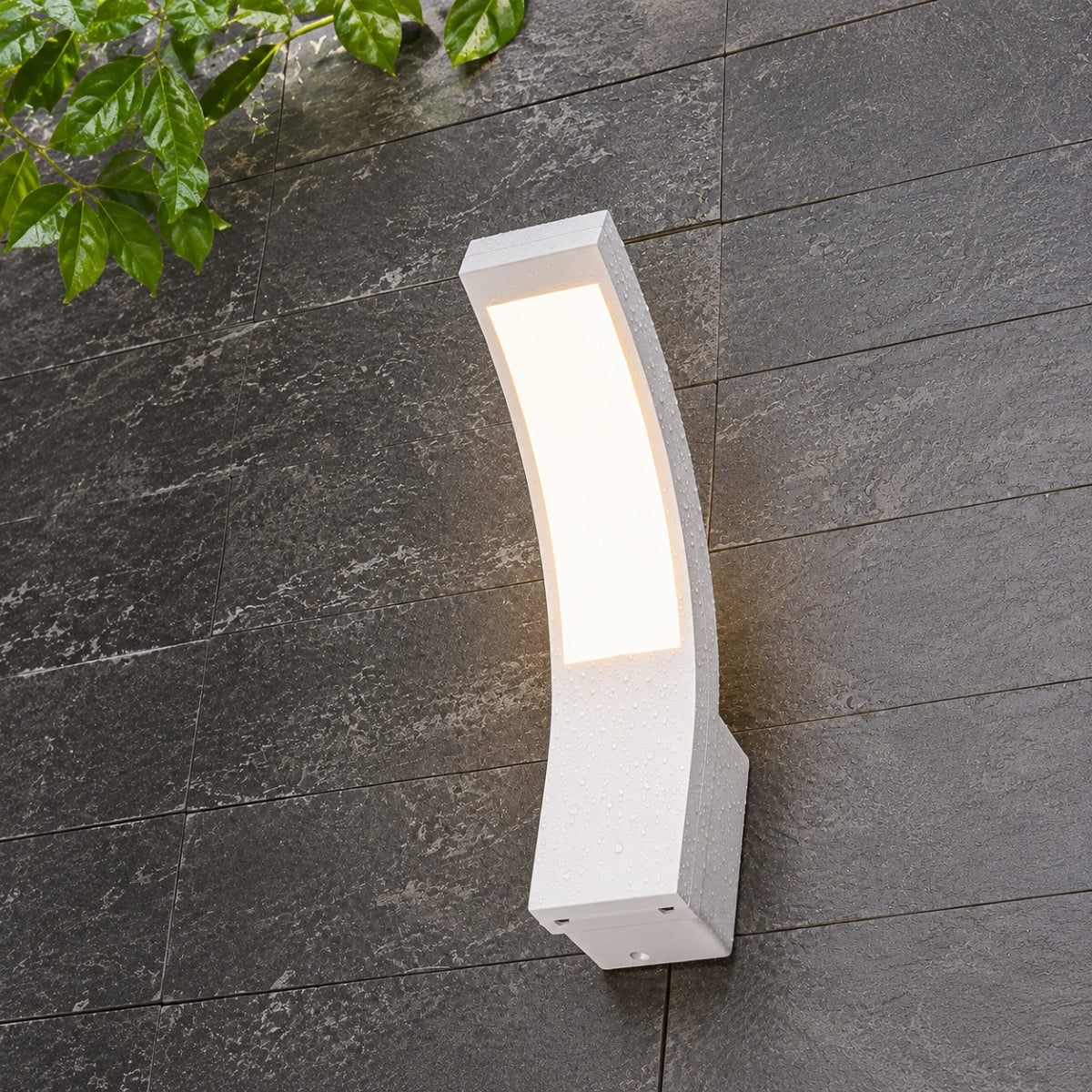 CGC PARIS White LED Curved Outdoor Wall Light