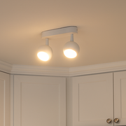 CGC NIEVE Matt White Double Two Head GU10 Ceiling Surface Spot Light Round Head